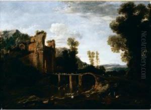 Paesaggio Fluviale Con Ponte, Figure Ed Armenti