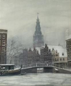 Wintersday In Amsterdam, The Zuidertoren Beyond Wintersday In Amsterdam, The Zuidertoren Beyond