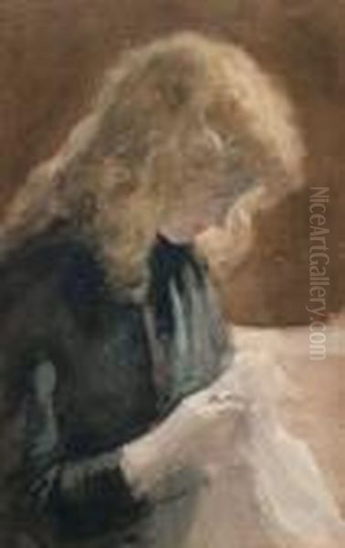 Jeune Femme Cousant - view 1