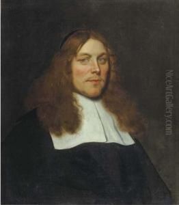 A Portrait Of A Vicar, Aged 34, Bust-length, In A Black Costumewith A White Flat Collar