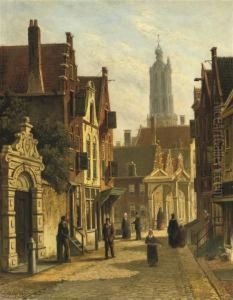 Figures In A Sunlit Street
