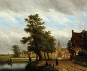 View Of A Village Near Thewater