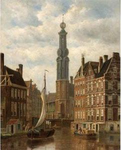 A View Of Amsterdam by Oene Romkes De Jongh