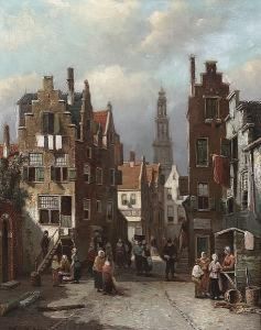 A Busy Street In A Continental Town