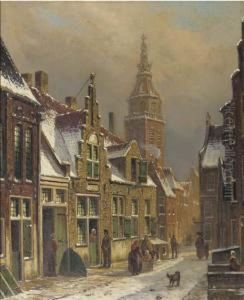 A Dutch Town On A Sunny Day In Winter