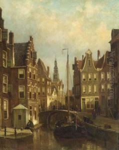 A View Of Rotterdam by Oene Romkes De Jongh