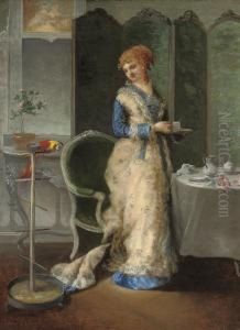 A Feathered Friend by Gustave Leonhard de Jonghe