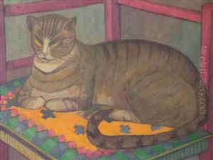 Study Of A Cat by Stanislawa De Karlowska