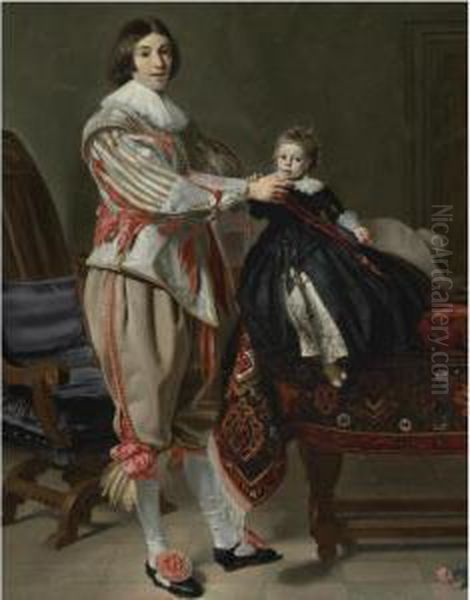 Portrait Of A Gentleman And His Son, Possibly Dirck Van Der Wisseland His Son, Jacob - view 1