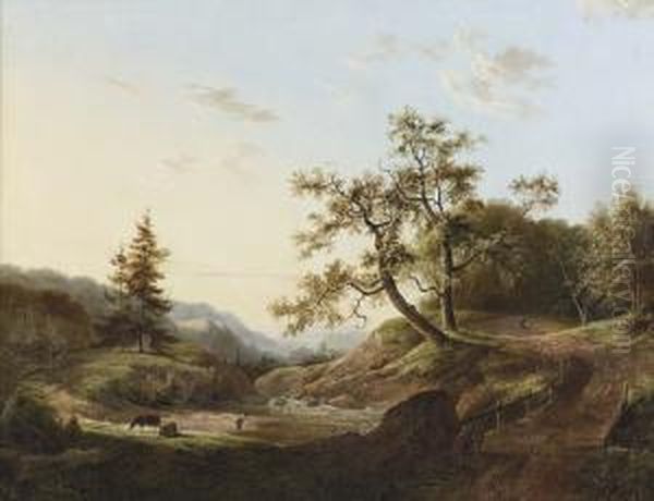Stelzenlaufer In Einer Bewaldeten Flusslandschaft. - view 1