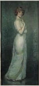 Elegante En Robe Longue by Antonio De La Gandara