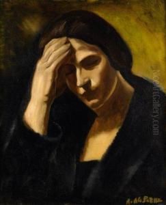 Jeune Fille La Main Sur Le Front by Amedee de La Patelliere