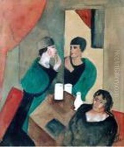 Femmes Conversant Dans Un Interieur, Vers 1921 by Amedee de La Patelliere