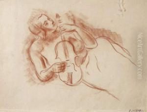 Jeune Fille Au Violon by Amedee de La Patelliere