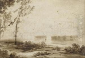 Esquisse D'un Palais Dans Un Paysage (
Recto
); Un Homme Debout, Une Assiette A La Main ( Esquisse D'un Palais Dans Un Paysage (
Recto
); Un Homme Debout, Une Assiette A La Main (