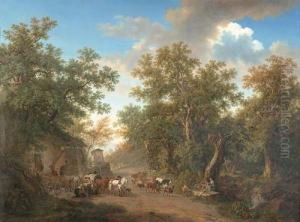 Le Retour Du Marche. 1808. by Pierre Louis De La Rive