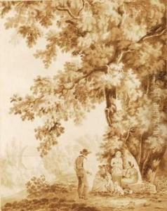 Rive,, La Conversation Sous Les Arbres by Pierre Louis De La Rive