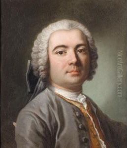 Portrait Of A Gentleman, Head And Shoulders, Wearing A Blue Coat by Maurice Quentin de La Tour