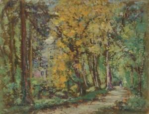 Paysage D'automne by Emmanuel Victor Auguste Marie De La Villeon