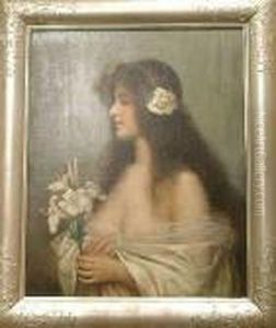 Female Figure In White by Paul De Laboulaye