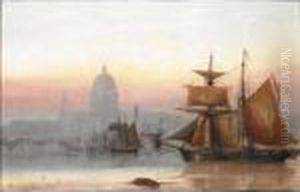 Shipping Near St Paul's by Charles John de Lacy
