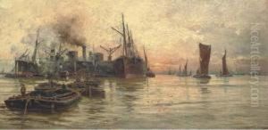 The Bustling Thames At Dusk The Bustling Thames At Dusk