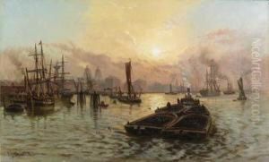 The Thames Near Greenwich; The Tower Of London From Londonbridge
