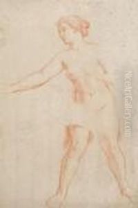 Etude De Femme Nue En Pied, Avec Une Reprise Du Visage Et Une Etude De Main by Charles de Lafosse