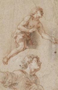 Etudes D'homme Agenouille, Reprise Du Buste by Charles de Lafosse
