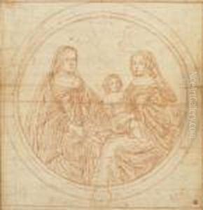Anne D'autriche, Marie-therese Et Le Grand Dauphin by Charles de Lafosse