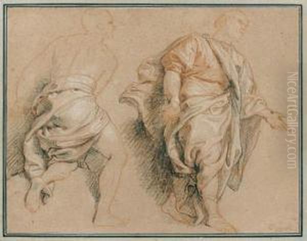 Deux Etudes De Personnages Drapes - view 1