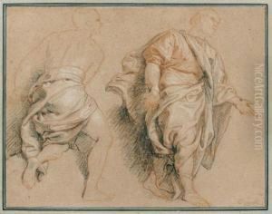 Deux Etudes De Personnages Drapes by Charles de Lafosse