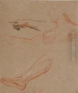 Etude De Femme En Buste, Etudes D'une Main Et D'une Jambe by Charles de Lafosse