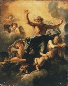 God The Father With The Symbols Of The Four Evangelists by Charles de Lafosse