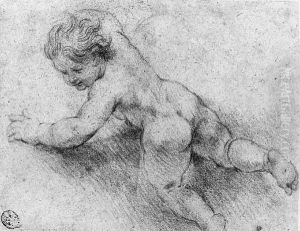 A Putto In Flight by Charles de Lafosse