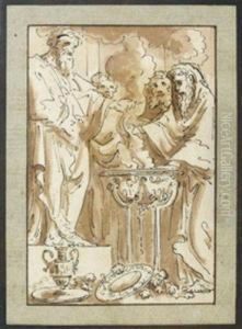 Scene De Sacrifice by Louis-Felix De Larue