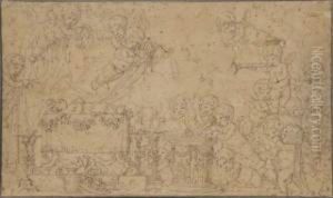 Les Funerailles D'un Putto by Louis-Felix De Larue