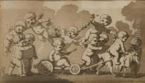 Putti Jouant Par Jean-claude-richard De Saint-non by Louis-Felix De Larue