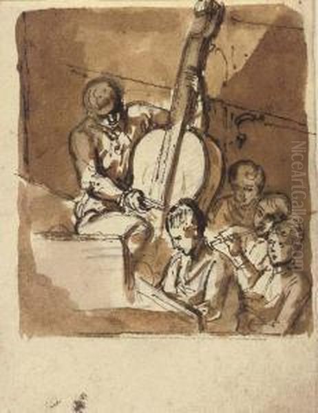 Musicians Playing The Double Bass - view 1