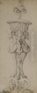 Study For A Decorative Vessel With Rams And A Snake