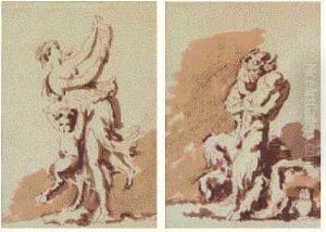 Bacchantes Et Satyres by Etienne de Lavallee-Poussin