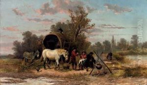 A Gipsy Family Preparing Supper