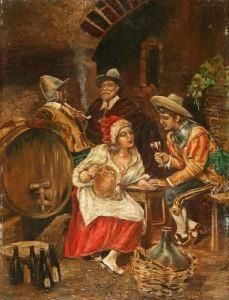 Escena De Taberna. by Ignacio Leon y Escosura