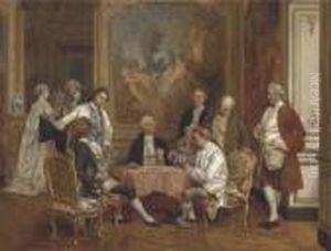 A Card Party by Ignacio Leon y Escosura