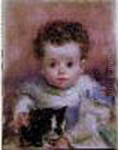 Portrait D'enfant Au Chat Portrait D'enfant Au Chat