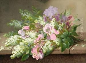 Still Life Of Flowers On A Stone Ledge Still Life Of Flowers On A Stone Ledge