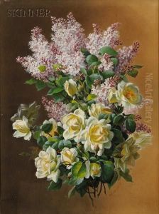 Still Life With Lilacs And Yellow Roses