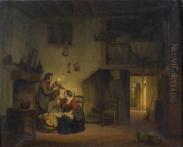 L'heureuse Famille Dans Un Interieur - view 1