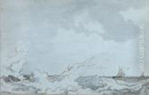 Fishing Boats Off The Isle Of Wight In A Rough Sea by Loutherbourg, Philippe de