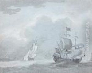 Shipping In A Stiff Breeze by Philip Jacques de Loutherbourg